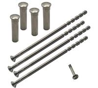 M4 x 90 mm cromo manija de puerta ranurada tornillos con perno de seguridad cromado funda de carro tornillos de conexión macho a hembra para puerta Han-dle, pomos escudos y otros (paquete de 4)