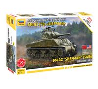 M4a2 Sherman 75mm Medium Tanque 1:72 Plástico Modelo Kit Zvezda