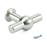 M4TEC pomo - tirador manija para puertas y cajones de muebles de cocina o dormitorio, metálico, Acabado: de níquel cepillado Serie P9: Agujeros: 22 x 60 mm