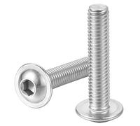 M5-0.8 × 25MM brida botón cabeza cabeza Socket Tornillos 304 acero inoxidable 18-8 totalmente roscado, pernos de accionamiento Allen Socket de 50 unidades