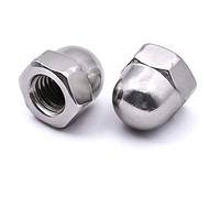 M5-0.8 Tuercas métricas, tuercas de cabeza de cúpula, acero inoxidable 304 18-8, acabado liso, tapa de bellota hexagonal, tuercas decorativas (100 unidades)