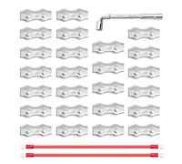 M5 Poly Rope Connector, Stainless Steel Electric Fence Clip, 1,97 x 0,91 x 0,65 pulgadas, Boundary Cable Fastener, for Outdoor Joining Clamp, Heavy-Duty Rope Link, Lawn Garden Fitness