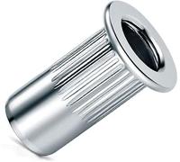 M5 Tuercas de remache ciego, cabeza abovedada, cuerpo redondo, extremo abierto, inserto roscado, Nutsert, acero galvanizado Tuerca remachable estriada, Rivsert para acero, aleación, cobre (50 uds.)