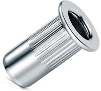 M5 Tuercas de remache ciego, cabeza abovedada, cuerpo redondo, extremo abierto, inserto roscado, Nutsert, acero galvanizado Tuerca remachable estriada, Rivsert para acero, aleación, cobre (5 uds.)