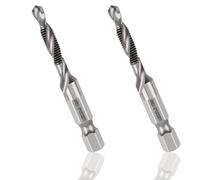 M5 X 0.8 Combinación Taladro 2PCS, Vástago Hexagonal Herramienta De Taladrado Y Roscado En Espiral Se Emplea Para Roscar Aluminio, Acero Para Troqueles, Acero Inoxidable, Bronce, Plásticos Duros
