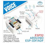 Kit de Desarrollo de Altavoz Inteligente ATOM Voice ESP32 Oficial de M5Stack Atom Echo-1pcs
