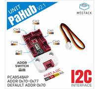 M5Stack Oficial PaHub v2.1, Concentrador I2C de 1 a 6 Puertos con Multiplexor de Interruptores DIP, Kit de Desarrollo IoT (PCA9548AP)