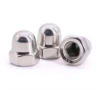 M6-1.0 (30 piezas) tuerca de tapa de bellota, acero inoxidable 304 18/8, unidad hexagonal, tuerca de cabeza de cúpula hexagonal, DIN1587