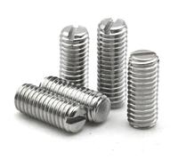 M6 M8 DIN551 25/30mm 304 Stainless Steel Slotted Flat End Set Headless Thread Screws 10Pcs(30mm,M8 (10pcs))