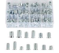 M6 M8 M10 Insertos Roscados para Madera, 155 Piezas Tuercas para Madera, Tuercas de Roscas, Remaches de Tuercas de Inserción, Tuercas Hexagonales, Inserto Roscado Hexagonal para Muebles de Madera