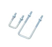 M6 M8 Tarjeta cuadrada de acero al carbono galvanizado Tarjeta en forma de U en ángulo recto Perno en forma de U Tornillo en ángulo recto Tarjeta cuadrada Tubo de presión(M6x42x80mm 5pcs)