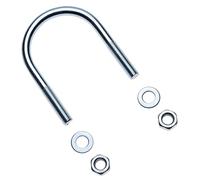 M6 Perno en U con tuercas y arandelas, sujetadores redondos en forma de U para 21.5mm (1/2" inch) Diámetro de la tubería, perno en U de acero galvanizado Soporte de tubería (10 piezas)