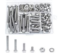 M6 Tornillos hexagonales 304 de acero inoxidable 120PCS de pernos tuercas arandelas kit 10/20/30/40 mm