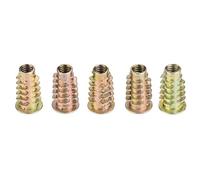 M6 Tuerca hexagonal 9 Tipos 50pcs Tuerca Hexagonal de Aleación de Zinc Tuercas de Inserción de Buje Hexagonal para Muebles de Madera(M6*20)