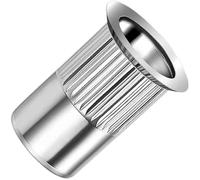 M6 Tuercas de remache ciego, cabeza avellanada, ranurado, cuerpo redondo, extremo abierto, 6mm inserción roscada, acero galvanizado, moleteada rivsert para acero, aleación, cobre, plástico (100 pcs.)