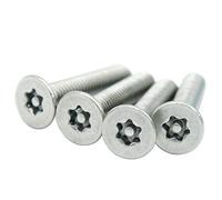 M6 x 20 mm tornillos de seguridad pin-in-torx de cabeza plana tornillos A2, mano derecha hilos, métricas, 20 piezas)