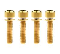 M6 x 25 mm, tornillos de hexagonal Allen de titanio con tornillo de arandelas para bicicleta V freno hub fijo Dorado dorado