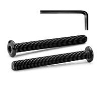 M6 x 65 mm 10 Piezas de Tornillos de Cabeza Hueca Hexagonal de Cabeza Plana Pernos, Acero Inoxidable A2 V2A, Pernos de Cabeza Plana, Rosca Completa, Óxido Negro (con Llaves Allen)