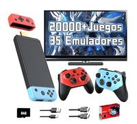 M66 Consola Retro 4K, Consola de Emulador Retro con 20 000+ Juegos Retro y 35 Emuladores, TV Stick de Videojuegos Plug and Play con 2 Mandos Inalámbricos 2,4G, Joysticks 3D Dobles (64GB)