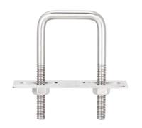 M6810 Perno Tornillo en U Abrazadera cuadrada Abrazadera de tubo cuadrada Perno de ángulo recto con deflector Abrazadera cuadrada Acero inoxidable para fontanería, residencial(M10-60x150mm-1set)