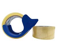 M7 Packaging Cinta resistente, 48 mm x 66 m, 45 micras, 2 rollos, adhesivo fuerte transparente/marrón para paquetes y cajas de mudanza (transparente)