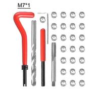 (M7X1) Kit de reparación de roscas métricas de 25 piezas para automóviles con insertos M3 M4 M7 M9 M11