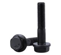 M8-1.25 x 45 mm con brida pernos de cabeza de arandela hexagonal 10 piezas grado 10.9 acero de aleación, acabado de óxido negro, rosca completa, rosca gruesa UNC