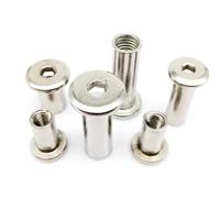 M8 12/16/18-40mm 304 Stainless Steel Flat Hexagon Socket Head Rivet Connector Joint Sleeve Cap Nut 10Pcs(35mm length)