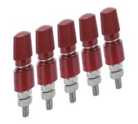 M8 Brass Terminal Post 5 Pcs, Inverter Connector for Welding Machinery with Bakelite Base, 42 mm Screw Electrical Binding Post for Automotive Marine RV(Red)