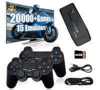 M8 Consola de Juegos Retro Game Stick 64G,20000+ Juegos,15 emuladores,4K HDMI Consola de Juegos Portátil para TV con Controladores inalámbricos 2.4G,Regalo para Navidad,Adulto,Consola de Videojuegos