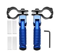 M8 - Reposapiés para motocicleta, plegables, estribera delantera y trasera, para coche eléctrico, antideslizante, reposapiés plegado, 90 grados, soporte para pedal de pasajero (azul)