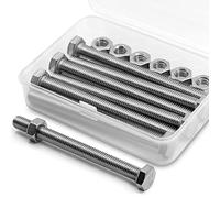 M8 x 120mm 6PCS Tornillos hexagonales 304 Acero Inoxidable de Esquina Exterior Tornillo Hexagonal,Pernos y Tuercas de Hechizo Conjunto