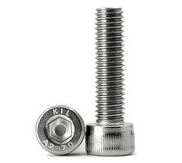 M8 x 16 mm 20 tornillos cilíndricos hexagonales según la norma, acero inoxidable 304 totalmente roscados pernos