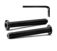 M8 x 60 mm 10 Piezas de Tornillos de Cabeza Hueca Hexagonal de Cabeza Plana Pernos, Acero Inoxidable A2 V2A, Pernos de Cabeza Plana, Rosca Completa, Óxido Negro (con Llaves Allen)