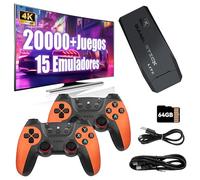 M9 Retro Mando Retro Juego, Consola de Videojuegos Retro 64GB con 20000+ Juegos Retro y 15 Emuladores, Juegos Retro para TV Plug and Play, Mandos Inalámbricos Recargables 2.4G, Buscar/Guardar/Favorito