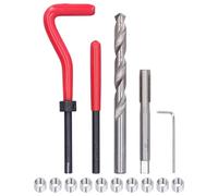M9x1.25mm Thread Repair Inserts Kit, Wire Thread Repair Tool Set, Complete Rethread Set for Damaged Threads Restoring with Tapping Tool Drill Bit and Installation Tools for Auto Ma