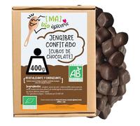 MA bio-épicerie - Jengibre Confitado Ecológico Cubierto de Chocolate Negro Eco 400 g - Jengibre Deshidratado a Granel sin Conservantes con Chocolate