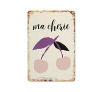 Ma Cherie Art Cherry - Póster con frase francesa "My Darling", diseño de amor para dormitorio infantil, decoración de pared de metal, placa de hojalata, póster vintage, cultura, decoración de pared,