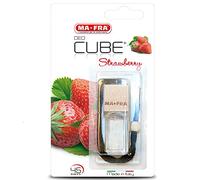 Ma-Fra Deo Cube Strawberry, Difusor de Fragancia Fresa, Refresca el Habitáculo del Coche y Pequeños Ambientes, Elegante Diseño Cúbico y Tapón de Madera, Fragancia Duradera, Tamaño 5ml