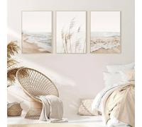 Ma Little Canv Póster decorativo de pared - Set de 3 póster premium para el hogar, oficina, salón, dormitorio, cocina, sin marcos, 30 x 40 cm (pack 7 - mar y playa)