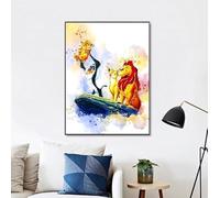 Ma Little Canv Póster Rey León - Decoración de pared para habitación infantil - Póster Disney Simba | Sin marcos, 30 x 40 cm (Rafiki & Bebe Simba)