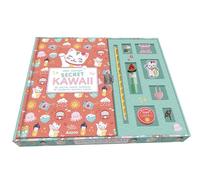 MA PAPETERIE CRÉATIVE - MON COFFRET DE PAPETERIE KAWAII: Avec 1 surligneur-encreur, 1 cadenas, 1 écusson brodé, 1 crayon à papier, du masking tape, 1 perle chat et 1 joli fil tressé