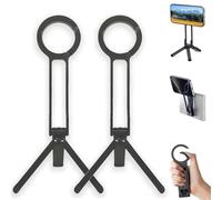 MA38 Portable Phone Holder Mini Tripod, Aluminium Foldable Pocket Stand, Ma38 Magnetic Phone Tripod for iPhone, Strong Magnet Quick Mount, 360 Rotation (Black 2PCS)