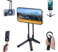 MA38 Portable Phone Holder Mini Tripod, MA38 Magnetic Phone Tripod for iPhone, 360 Rotation, Strong Magnet Quick Mount, Stand with for Vloggs (Black)