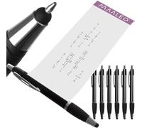 MAALEO Elegante juego de bolígrafos con hoja de trucos 2 en 1, bolígrafo con minas intercambiables, azul/negro, lápiz táctil para smartphones y tabletas, negro 24277