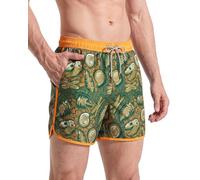 MaaMgic Bañador Hombre de Natación Secado Rápido Interior de Malla Pantalones Cortos d'Aire Vintage 80s 90s,Fósil Verde,L