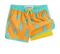 maamgic Bañador Niño con Forro 2 en 1 de Compresión y Cintura Ajustable Shorts Traje de Baño Bañador Corto de Natación Secado Rápido VÍA Multiple
