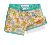 maamgic Bañador Niño con Forro 2 en 1 de Compresión y Cintura Ajustable Shorts Traje de Baño Bañador Corto de Natación Secado Rápido VÍA Multiple