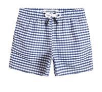 MaaMgic Bañador Niño Ropa de Baño para Niño Secado rápido Interior de Malla Short de Natación Estampado,Rejilla Azul y Blanca,5-6 años