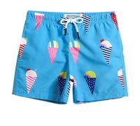 MaaMgic Bañador Niño Ropa de Baño para Niño Secado rápido Interior de Malla Short de Natación Estampado,Caleidoscopio Azul,5-6 años